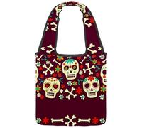 VAPOKF Borsa tote in tela con illustrazione del giorno dei morti, borsa a tracolla da donna, grande borsa da trasporto riutilizzabile, borsa a tracolla per scuola, lavoro, ufficio, viaggi, shopping