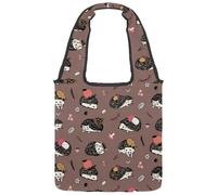 VAPOKF Borsa tote in tela con riccio e fungo, borsa a tracolla da donna, grande borsa a tracolla riutilizzabile per scuola, lavoro, ufficio, viaggi, shopping, casual