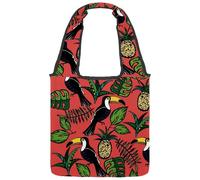 VAPOKF Borsa tote in tela con tucano tropicale e foglie di ananas, da donna, grande, riutilizzabile, borsa a tracolla per scuola, lavoro, ufficio, viaggi, shopping, casual