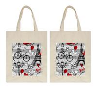 VAPOKF Borsa tote in tela, riutilizzabile, borsa per la spesa ecologica, borsa a tracolla per shopping, lavoro, scuola, viaggi, casual, quotidiano, viaggi a Parigi, Multi, 14x17.5in/35.5x44.5cm