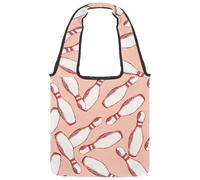 VAPOKF Borse a tracolla da donna, in tela, con motivo a spilli da bowling, grande, riutilizzabile, per scuola, lavoro, ufficio, viaggi, shopping, stile casual
