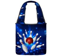 VAPOKF Bowling Strike - Borsa a tracolla in tela, da donna, grande, riutilizzabile, per scuola, lavoro, ufficio, viaggi, shopping, stile casual