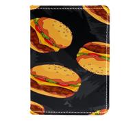 VAPOKF Burger with Beef Patty Ketchup porta passaporto portafoglio da viaggio in pelle custodia per carte di credito, 11,5 x 16,5 cm, Multi, 11.5x16.5cm/4.5x6.5 in, Vintage