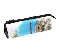 VAPOKF Café Under The Eiffel Tower Astuccio per cancelleria, astuccio per matite, cosmetici, borsa compatta con cerniera