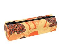 VAPOKF Cammello con ornamento orientale in pelle barile portapenne portamonete borsa cosmetica borsa per il trucco per studenti cancelleria scuola ufficio stoccaggio, Multi, 20x6.3cm/7.9x2.5in,