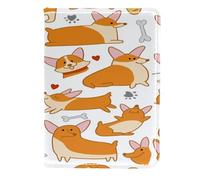 VAPOKF Carino Corgi Dog Porta Passaporto Viaggio Portafoglio In Pelle Porta Carte Custodia Custodia, 11.5x16.5cm, Multi, 11.5x16.5cm/4.5x6.5 in, Vintage