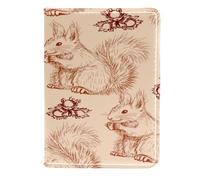 VAPOKF Carino Fluffy Squirrels and Nuts passaporto titolare viaggio portafoglio custodia in pelle porta carte di credito, 11,5 x 16,5 cm, Multi, 11.5x16.5cm/4.5x6.5 in, Vintage