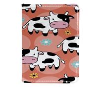 VAPOKF Carino mucche titolare del passaporto del raccoglitore di viaggio della cassa di cuoio della copertura della cassa della carta 11.5x16.5cm, Multi, 11.5x16.5cm/4.5x6.5 in, Vintage