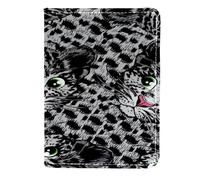 VAPOKF Carino Piccolo Leopard Cub Face Passaporto Titolare Viaggio Portafoglio In Pelle Porta Carte Custodia Custodia, 11.5x16.5cm, Multi, 11.5x16.5cm/4.5x6.5 in, Vintage