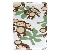 VAPOKF Cartone animato Scimmia Felice e Banana Porta Passaporto Viaggio Portafoglio in Pelle Custodia per Carte di Carte Cover 11.5x16.5, Multi, 11.5x16.5cm/4.5x6.5 in, Vintage