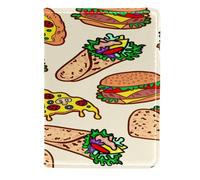 VAPOKF Cheeseburger Taco Toast Pizza Porta passaporto da viaggio in pelle custodia per carte di credito, 11,5 x 16,5 cm, Multi, 11.5x16.5cm/4.5x6.5 in, Vintage