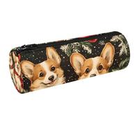 VAPOKF Christmas Corgis Red Berry Bells - Astuccio per penne, matite, monete, cosmetici, per studenti, cancelleria, scuola, ufficio