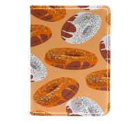 VAPOKF Ciambelle con Cioccolato Arancione Cioccolato Bianco Porta Passaporto Viaggio Portafoglio Custodia in Pelle Custodia per Carte 11.5x16.5, Multi, 11.5x16.5cm/4.5x6.5 in, Vintage