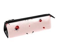 VAPOKF Coccinelle labbra rosse pois penna sacchetto di cancelleria astuccio matita sacchetto cosmetico borsa compatta cerniera borsa