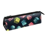 VAPOKF Colorato Dices Pen Bag Stationery Pouch Pencil Bag Cosmetic Pouch Bag Compact Zipper Bag