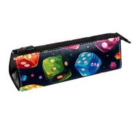 VAPOKF Colorato Unregular Dices Pen Bag Stationery Pouch Pencil Bag Cosmetic Pouch Bag Compact Zipper Bag