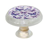 VAPOKF Confezione da 4 pomelli a farfalla viola rotondi trasparenti per cassetti da 35 mm, per porte della cucina, armadietti, mobili da cucina, con viti di 2 dimensioni