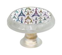 VAPOKF Confezione da 4 pomelli colorati per porta della Torre Eiffel, pomelli rotondi trasparenti da 35 mm per cassetti della cucina, armadietti da cucina, mobili da cucina, con viti di 2 dimensioni