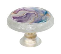 VAPOKF Confezione da 4 pomelli in marmo blu viola, pomelli rotondi trasparenti per cassetti da 35 mm, per porte della cucina, armadietti da cucina, mobili, con viti di 2 dimensioni