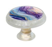 VAPOKF Confezione da 4 pomelli in marmo viola blu, pomelli rotondi trasparenti per cassetti da 35 mm, per porte della cucina, armadietti da cucina, mobili, con viti di 2 dimensioni