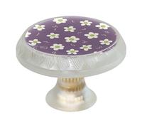 VAPOKF Confezione da 4 pomelli per porta viola floreale, rotondi trasparenti da 35 mm, per cassetti della cucina, armadietti, mobili da cucina, con viti di 2 dimensioni