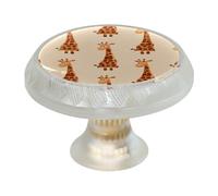 VAPOKF Confezione da 4 pomelli rotondi trasparenti a forma di giraffa, 35 mm, per cassetti della cucina, armadietti, mobili da cucina, con viti di 2 dimensioni