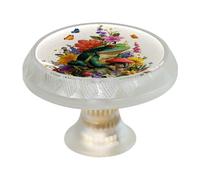 VAPOKF Confezione da 4 pomelli rotondi trasparenti a forma di rana, 35 mm, per cassetti della cucina, armadietti, mobili da cucina, con viti di 2 dimensioni