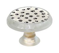 VAPOKF Confezione da 4 pomelli rotondi trasparenti da 35 mm, con impronte di zampa di animale, per cassetti della cucina, armadietti, mobili da cucina, con viti di 2 dimensioni