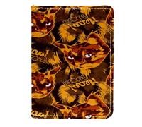 VAPOKF Cool Cat Face on Camou porta passaporto portafoglio da viaggio in pelle custodia per carte di credito, 11,5 x 16,5 cm, Multi, 11.5x16.5cm/4.5x6.5 in, Vintage