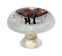 VAPOKF Coppia di pomelli e maniglie a forma di albero dell'amore, 4 pezzi, 35 mm, rotonde, trasparenti, per mobili da armadio, viti di due dimensioni incluse