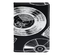 VAPOKF Custodia a portafoglio da viaggio in pelle per registratori CD, cassette per passaporto, 11,5 x 16,5 cm, Multi, 11.5x16.5cm/4.5x6.5 in, Vintage