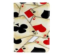 VAPOKF Custodia per carte da gioco Old Damage Porta passaporto da viaggio in pelle per carte da gioco, 11,5 x 16,5 cm, Multi, 11.5x16.5cm/4.5x6.5 in, Vintage