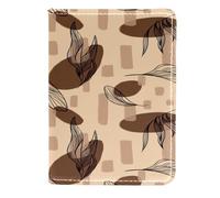 VAPOKF Custodia per carte di credito in pelle con motivo astratto senza cuciture con foglie, 11,5 x 16,5 cm, Multi, 11.5x16.5cm/4.5x6.5 in, Vintage