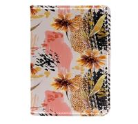 VAPOKF Custodia per carte di credito in pelle con motivo floreale astratto con foglie e portafoglio, 11,5 x 16,5 cm, Multi, 11.5x16.5cm/4.5x6.5 in, Vintage