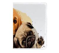VAPOKF Custodia per passaporto Cavalier King Charles Spaniel, Labrador e Carlino, in pelle, 11,5 x 16,5 cm, Multi, 11.5x16.5cm/4.5x6.5 in, Vintage
