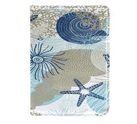 VAPOKF Custodia per passaporto con alghe subacquee e stelle marine, portafoglio da viaggio in pelle, 11,5 x 16,5 cm, Multi, 11.5x16.5cm/4.5x6.5 in, Vintage