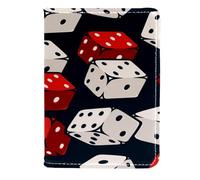 VAPOKF Custodia per passaporto con dadi bianchi e rossi da viaggio, in pelle, 11,5 x 16,5 cm, Multi, 11.5x16.5cm/4.5x6.5 in, Vintage