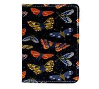 VAPOKF Custodia per passaporto con falene e farfalle, in pelle, 11,5 x 16,5 cm, Multi, 11.5x16.5cm/4.5x6.5 in, Vintage