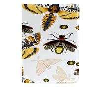 VAPOKF Custodia per passaporto con falene volanti e insetti lucciole, portafoglio da viaggio in pelle, 11,5 x 16,5 cm, Multi, 11.5x16.5cm/4.5x6.5 in, Vintage