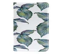 VAPOKF Custodia per passaporto con foglie di rose acquerellabili, in pelle, 11,5 x 16,5 cm, Multi, 11.5x16.5cm/4.5x6.5 in, Vintage