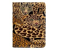 VAPOKF Custodia per passaporto con leopardi e giaguaro, in pelle, 11,5 x 16,5 cm, Multi, 11.5x16.5cm/4.5x6.5 in, Vintage