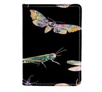 VAPOKF Custodia per passaporto con lumaca, libellula, coleotteri e farfalle, da viaggio, in pelle, 11,5 x 16,5 cm, Multi, 11.5x16.5cm/4.5x6.5 in, Vintage