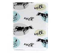 VAPOKF Custodia per passaporto con mucche da latte su cerchi colorati, portafoglio da viaggio in pelle, 11,5 x 16,5 cm, Multi, 11.5x16.5cm/4.5x6.5 in, Vintage