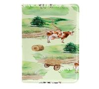 VAPOKF Custodia per passaporto con mucche sulla fattoria di campagna, portafoglio da viaggio in pelle, 11,5 x 16,5 cm, Multi, 11.5x16.5cm/4.5x6.5 in, Vintage
