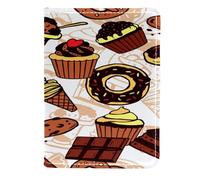 VAPOKF Custodia per passaporto con muffin, cioccolato, gelato, pane, ciambella, portafoglio da viaggio, in pelle, 11,5 x 16,5 cm, Multi, 11.5x16.5cm/4.5x6.5 in, Vintage