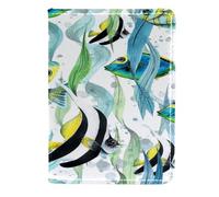 VAPOKF Custodia per passaporto con pesci tropicali coralli in boschetti di alghe da viaggio, portafoglio in pelle, 11,5 x 16,5 cm, Multi, 11.5x16.5cm/4.5x6.5 in, Vintage