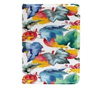 VAPOKF Custodia per passaporto con ribes e congedo ad acquerello, portafoglio da viaggio, in pelle, 11,5 x 16,5 cm, Multi, 11.5x16.5cm/4.5x6.5 in, Vintage