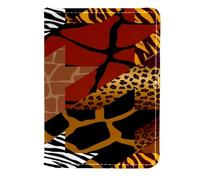 VAPOKF Custodia per passaporto con texture in pelle di animale con toppe, portafoglio da viaggio, 11,5 x 16,5 cm, Multi, 11.5x16.5cm/4.5x6.5 in, Vintage