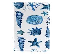 VAPOKF Custodia per passaporto da viaggio in pelle con conchiglie marine e stelle marine, 11,5 x 16,5 cm, Multi, 11.5x16.5cm/4.5x6.5 in, Vintage
