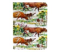 VAPOKF Custodia per passaporto da viaggio in pelle con mucche da latte e vitelli nella fattoria, 11,5 x 16,5 cm, Multi, 11.5x16.5cm/4.5x6.5 in, Vintage